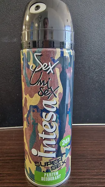 Foto uit de officiële melding: INTESA Intesa Parfum Deodorant Spray super sex Deodorantspray — risico: Chemische risico's