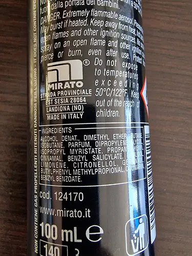 Photo de l’avis officiel: Malizia Malizia Profumo D'Intesa Burlesque Spray déodorant — risque: Risque chimique