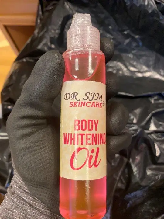 Foto dell’avviso ufficiale: Dr SJM skincare, body whitening oil Olio per schiarire la pelle — rischio: Rischio chimico