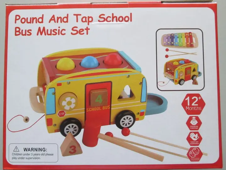 Foto dell’avviso ufficiale: Pound And Tap School Bus Music Set Set di musica giocattolo — rischio: Ostruzione delle vie aeree