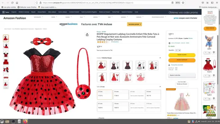 Foto dell’avviso ufficiale: Idopip - Zhi Xuan Tong Déguisement Ladybug coccinelle Costume da abito di fantasia — rischio: Rischio chimico