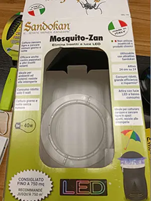 Photo de l’avis officiel: Sandokan Mosquito-Zan Piège à insectes électriques — risque: Choc électrique