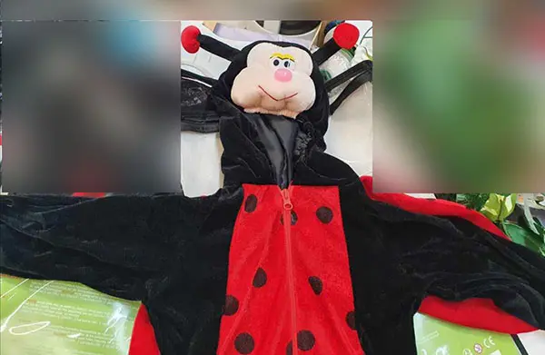 Foto aus der offiziellen Meldung: CHAKS Coccinelle Ausgefallenes Kleid Kostüm — Risiko: Ersticken