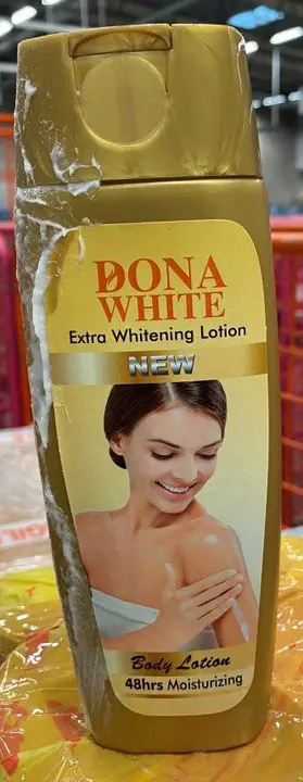 Foto aus der offiziellen Meldung: Dona White Extra Whitening Lotion Hautaufhellende Creme — Risiko: Chemikalie