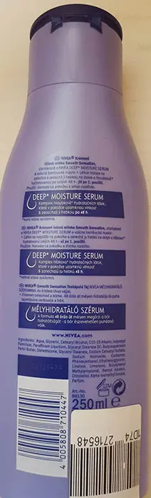 Photo de l’avis officiel: Nivea Krémové telové mléko / Testápoló tej Lotion pour le corps — risque: Risque chimique