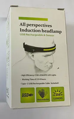 Photo from the official notice: Induction headlamp — environment risk