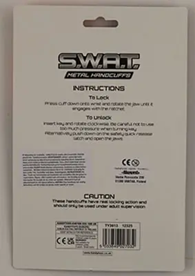 Photo de l’avis officiel: S.W.A.T. S.W.A.T. Metal Handcuffs Jeu de police de jouet — risque: Risque chimique