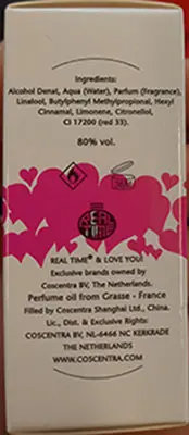 Photo de l’avis officiel: REAL TIME Love you! EAU DE PARFUM — risque: Risque chimique
