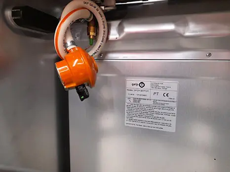 Photo de l’avis officiel: GALP Aquecedor Painel de Vidro (Gas heater) Chauffage au gaz — risque: Brûlures