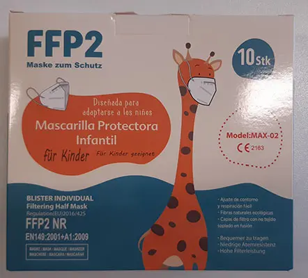 Foto aus der offiziellen Meldung: Barbeador Mascarilla Protectora Infantil BARBEADOR MAX-02 Partikelfiltermaske für Kinder — Risiko: Gesundheitsrisiken/Sonstige