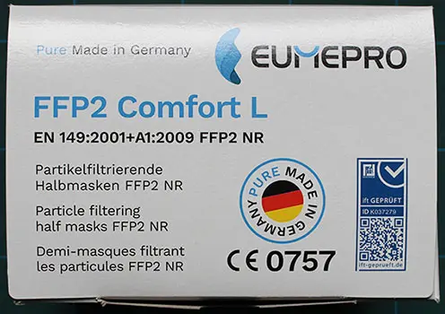Photo de l’avis officiel: EUMEPRO Masque filtre à particules — risque: Risque microbiologique