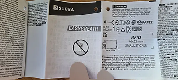 Photo from the official notice: Subea SUBEA Easybreath children's snorkel mask — suffocation risk