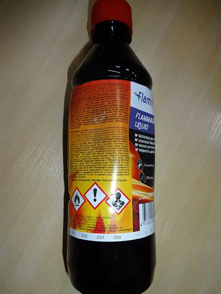 Foto dell’avviso ufficiale: Flammifera Flammable liquid Avviamento a fuoco liquido — rischio: Rischio chimico