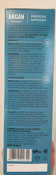 Foto dell’avviso ufficiale: INOAR Argan Infusion Shampoo per capelli e balsamo — rischio: Rischio chimico