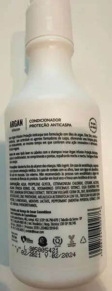Foto dell’avviso ufficiale: INOAR Argan Infusion Shampoo per capelli e balsamo — rischio: Rischio chimico