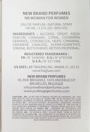 Photo de l’avis officiel: New Brand NBWomen Parfum — risque: Risque chimique