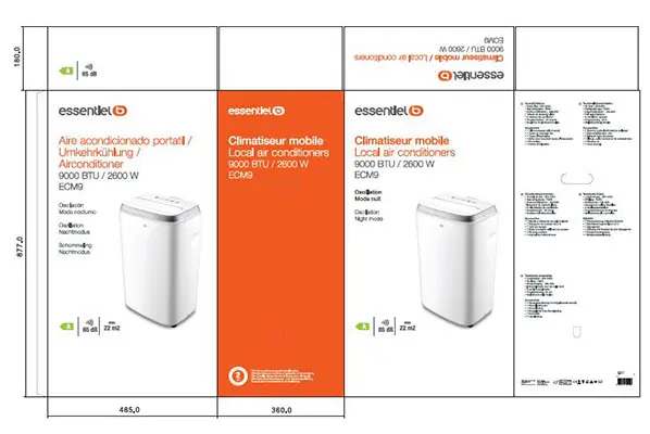 Foto do aviso oficial: ESSENTIEL B Portable air conditioner Aparelho de ar condicionado — risco: Incêndio