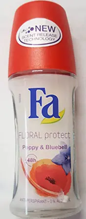 Foto uit de officiële melding: FA Floral protect, Poppy &amp; Bluebell Deodorant — risico: Chemische risico's