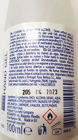 Foto aus der offiziellen Meldung: Mediskin Cleansing hand gel with alcohol Händedesinfektionsmittel — Risiko: Chemikalie