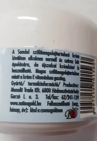 Photo de l’avis officiel: Sandel Sandel cream Crème pour le visage — risque: Risque chimique