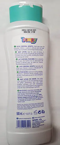 Photo de l’avis officiel: arom Leche Corporal Infantil Lotion pour bébé — risque: Risque chimique