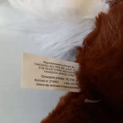 Foto do aviso oficial: DEEF Maskotka miekka Brinquedo macio — risco: Engasgamento (A12/01871/23)