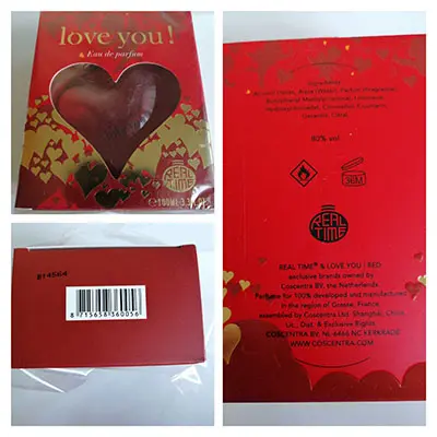 Photo de l’avis officiel: REAL TIME LOVE YOU! Parfum — risque: Risque chimique