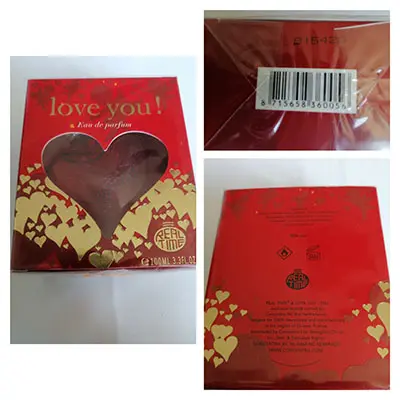Photo de l’avis officiel: REAL TIME LOVE YOU! Parfum — risque: Risque chimique