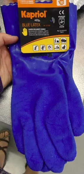 Photo de l’avis officiel: Kapriol Blue latex Gants en latex — risque: Risque chimique