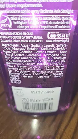 Photo de l’avis officiel: TESTANERA Gliss Hair repair con Keratina liquida Shampooing — risque: Risque chimique