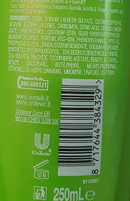 Photo de l’avis officiel: Sunsilk Shampoo capelli Shampooing — risque: Risque chimique