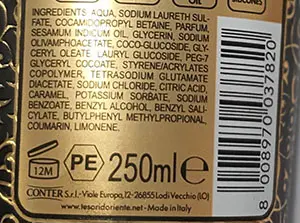 Photo de l’avis officiel: Tesori d'Oriente Doccia crema aromatica Mousse de douche — risque: Risque chimique