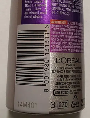 Foto dell’avviso ufficiale: L'OREAL PARIS Studio Line Mousse per capelli — rischio: Rischio chimico