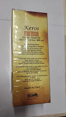 Foto dell’avviso ufficiale: Comin parfum Keros fire inside Eau de toilette — rischio: Rischio chimico