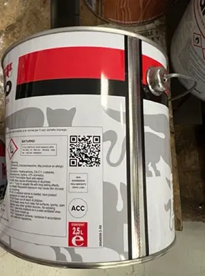 Photo from the official notice: SAN MARCO, SATURNO Prodotto verniciante ,Pittura anti corrosiva varnish — chemical risk