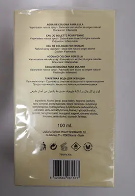 Photo de l’avis officiel: Prady Parfums Ana Eau de toilette — risque: Risque chimique