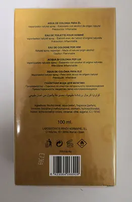 Photo de l’avis officiel: Prady Parfums Golden man Eau de toilette — risque: Risque chimique