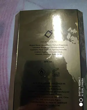 Photo de l’avis officiel: OMERTA Eau de toilette — risque: Risque chimique