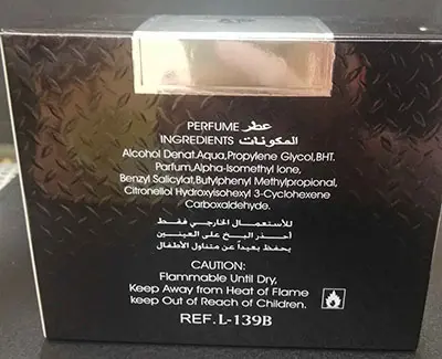 Photo de l’avis officiel: Story of Love Black No1 Eau de Parfum — risque: Risque chimique
