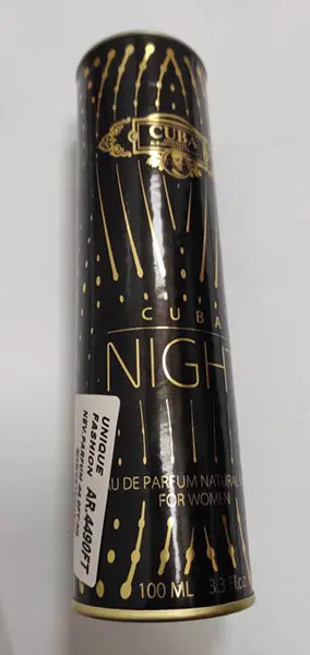 Foto uit de officiële melding: Cuba Night Eau de parfum natural spray for women — risico: Chemische risico's