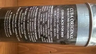 Photo de l’avis officiel: CUBA ORIGINAL Eau de Toilette for men Natural Spray — risque: Risque chimique (A12/01934/23)