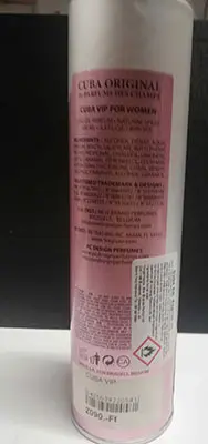 Photo de l’avis officiel: CUBA Eau de Parfum Natural Spray for women — risque: Risque chimique