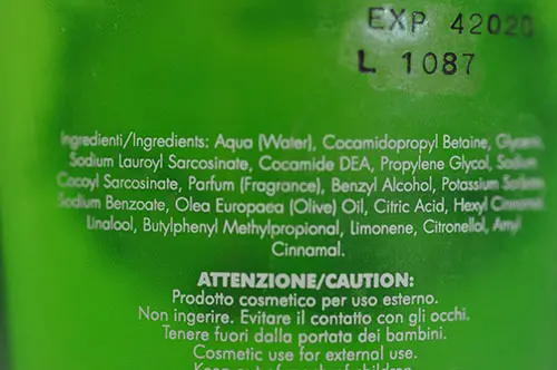 Photo de l’avis officiel: NATURA OIL Doccia Oil Natura Huile de douche — risque: Risque chimique
