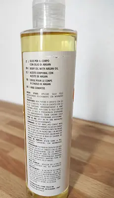 Foto uit de officiële melding: Cosmi Olio corpo argan Lichaamsolie — risico: Chemische risico's