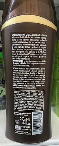 Photo de l’avis officiel: Clinians Clinians vellutante Crème pour le corps — risque: Risque chimique