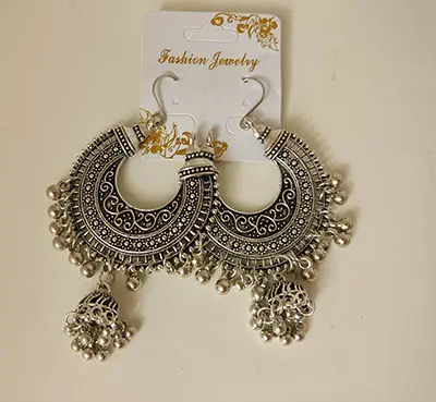 Photo de l’avis officiel: Indian Jhumka Gypsy Silver Gift Boho Boucles — risque: Risque chimique