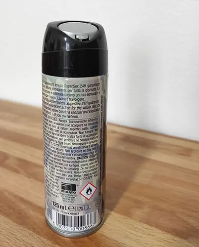 Photo de l’avis officiel: INTESA Sex Unisex Spray déodorant — risque: Risque chimique (A12/02090/23)