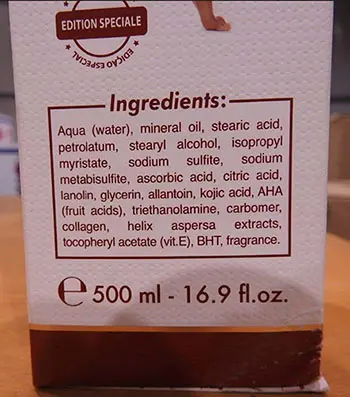 Foto do aviso oficial: Gandour Bravia Body Lotion Creme de clareamento da pele — risco: Químico