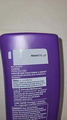 Foto dell’avviso ufficiale: Herbal essences Curve pericolose Balsamo per capelli — rischio: Rischio chimico