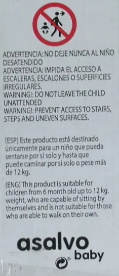 Foto do aviso oficial: ASALVO Baby ANDADOR COCHES AZUL Baby walker — risco: Ferimentos